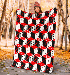 Dice Pattern Print Design 02 Premium Blanket