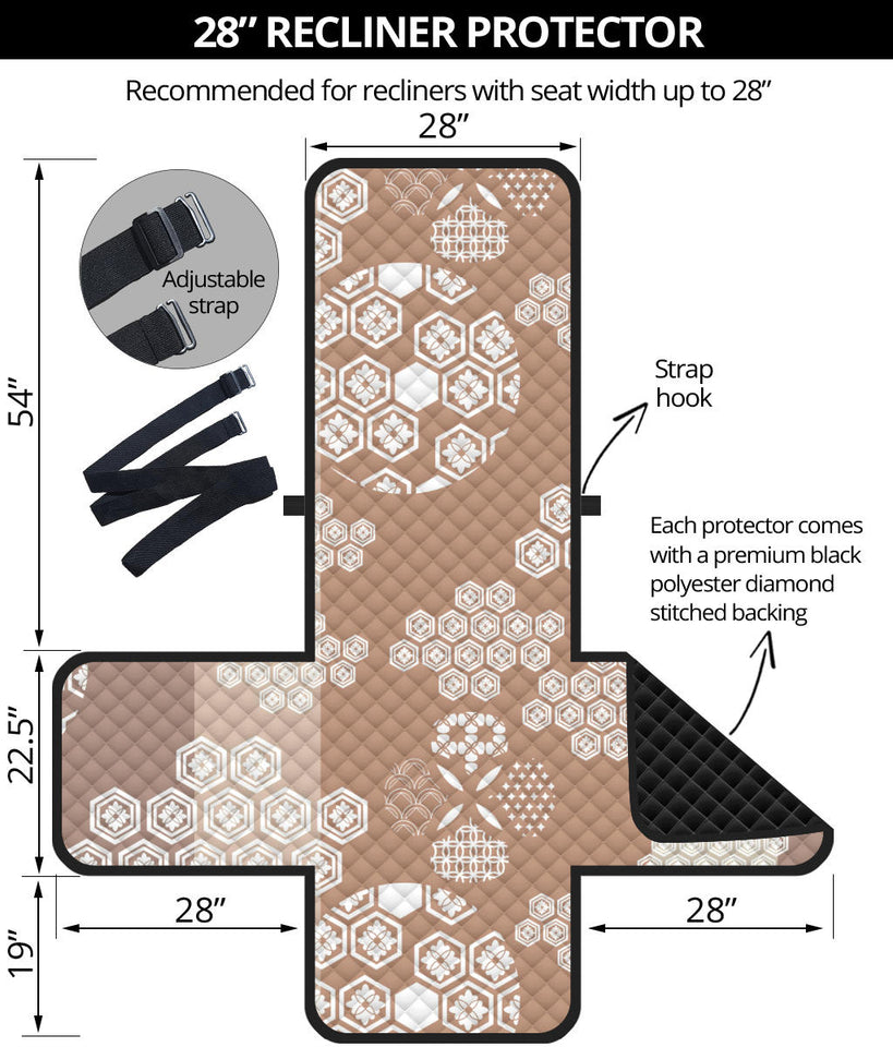 Beautiful hexagon japanese  pattern Recliner Cover Protector