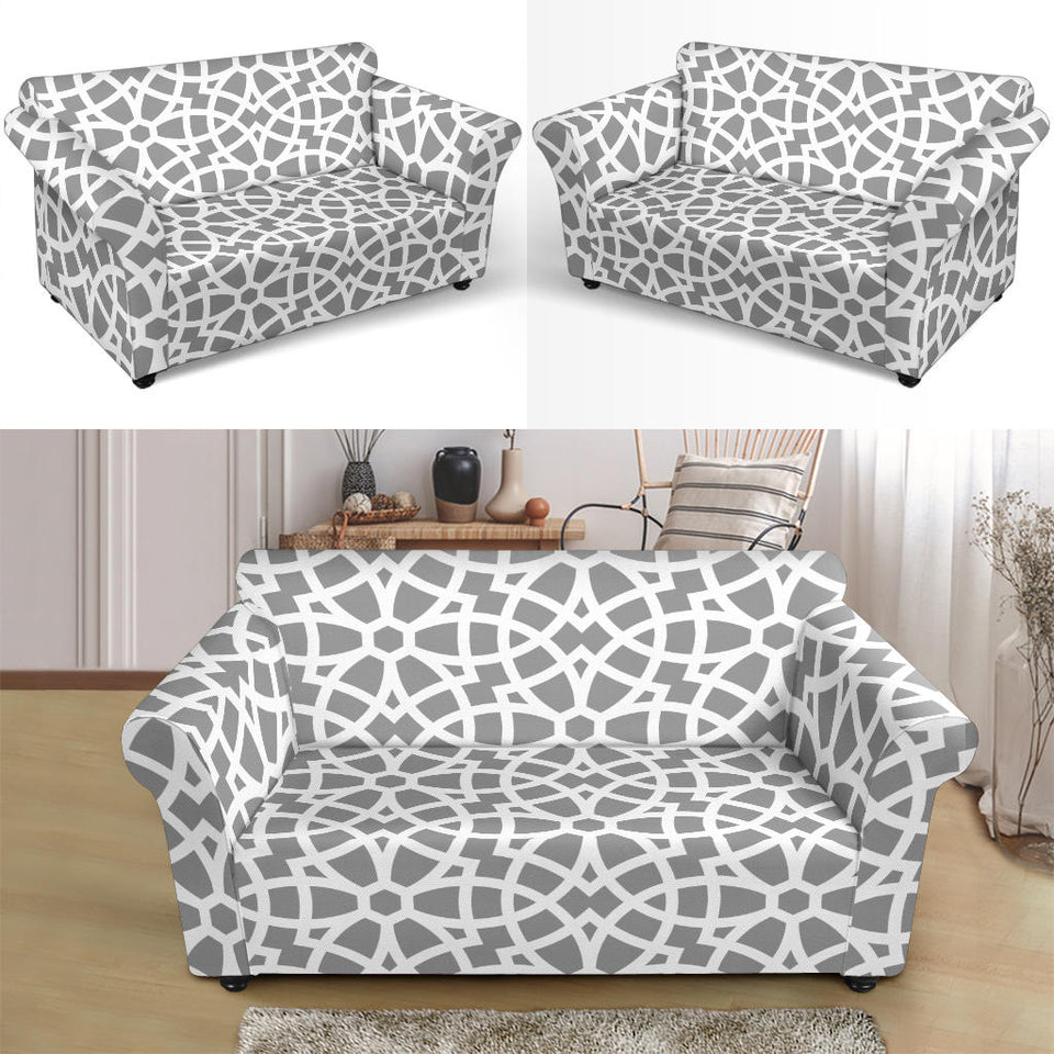 Arabic Gary Pattern Loveseat Couch Slipcover