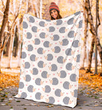 Hedgehog Pattern Print Design 04 Premium Blanket