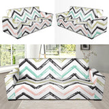 Zigzag  Chevron Paint Pattern Sofa Slipcover