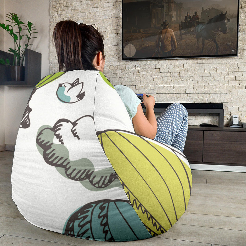 Hot Air Balloon Bird Cloud Pattern Bean Bag Cover