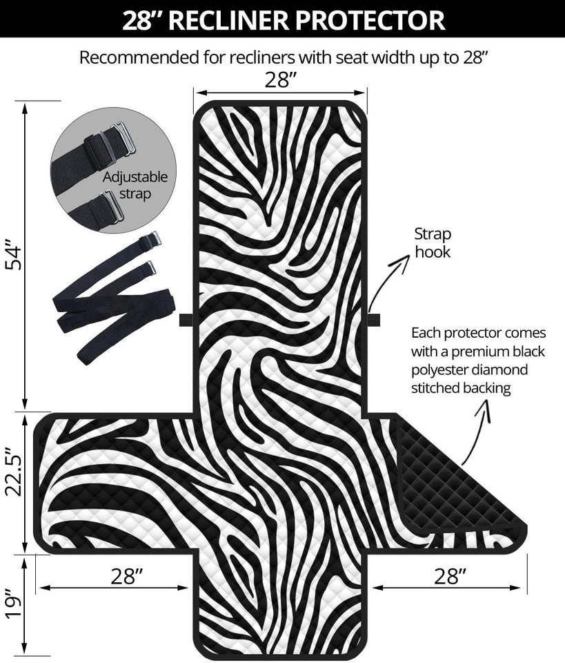 Zebra skin pattern Recliner Cover Protector