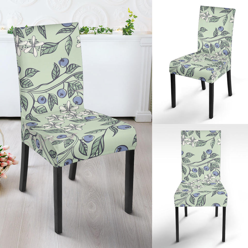 Hand Drawn Blueberry Pattern Dining Chair Slipcover
