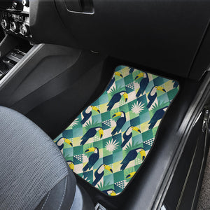 Toucan Tropical Leaves Design Pattern  Front Car Mats