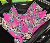 Chameleon Lizard Pattern Pink Background Dog Car Seat Covers