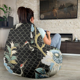 Japanese Crane Ornament Elements Bean Bag Cover