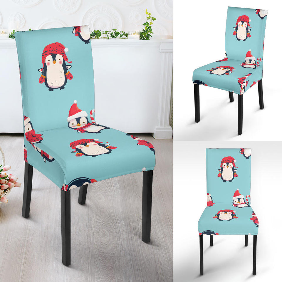 Cute Penguin Christmas  Design Pattern Dining Chair Slipcover