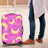 Moon Pink Rose Background Luggage Covers