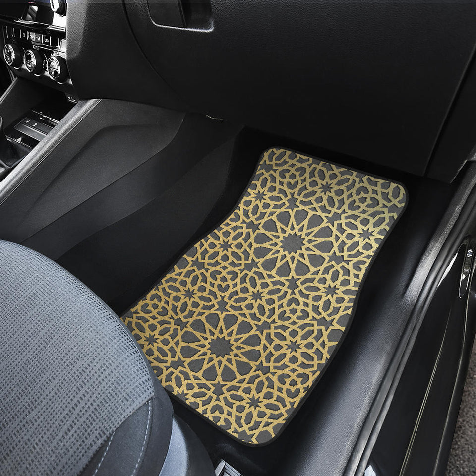 Arabic Star Gold Pattern Front And Back Car Mats