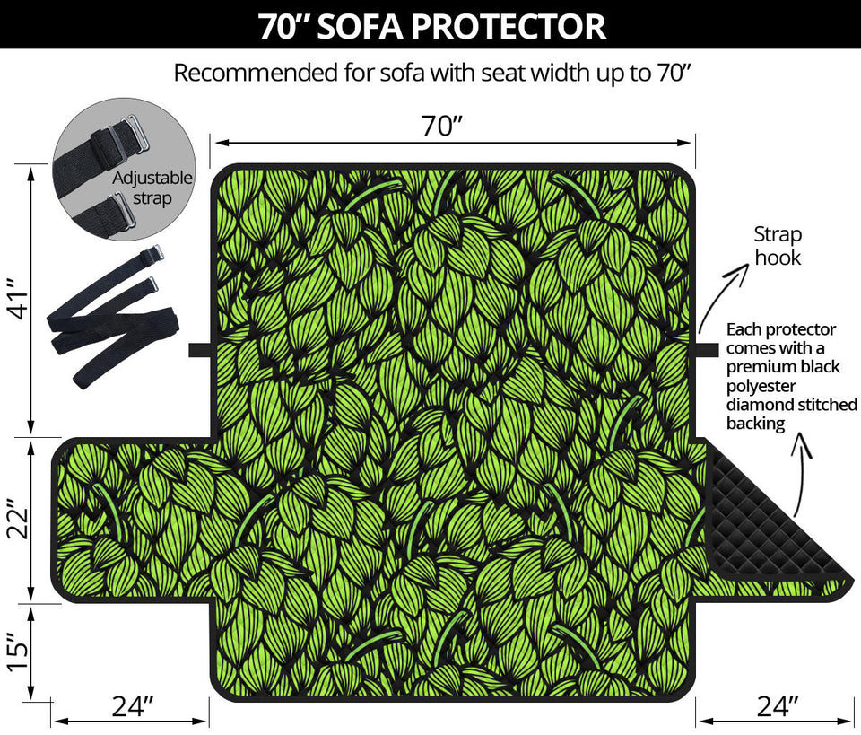 Green hop pattern Sofa Cover Protector