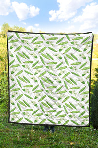 Green Peas Pattern Print Design 04 Premium Quilt