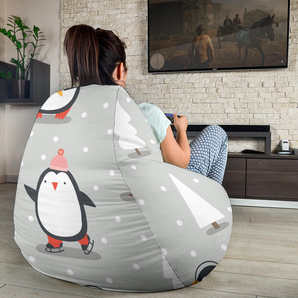 Cute Penguin Christmas Pattern Bean Bag Cover