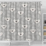 Cute Koala Leaves Pattern Shower Curtain Fulfilled In US