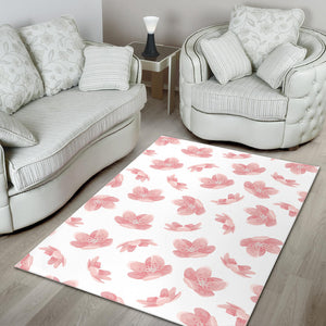 Pink Sakura Cherry Blossom Pattern Area Rug