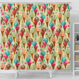 Colorful Ice Cream Pattern Shower Curtain Fulfilled In US