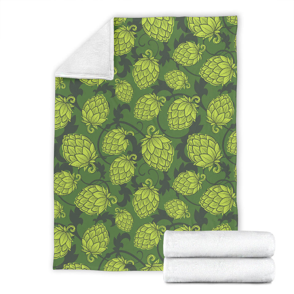 Hop Pattern Hop Cone Background Premium Blanket