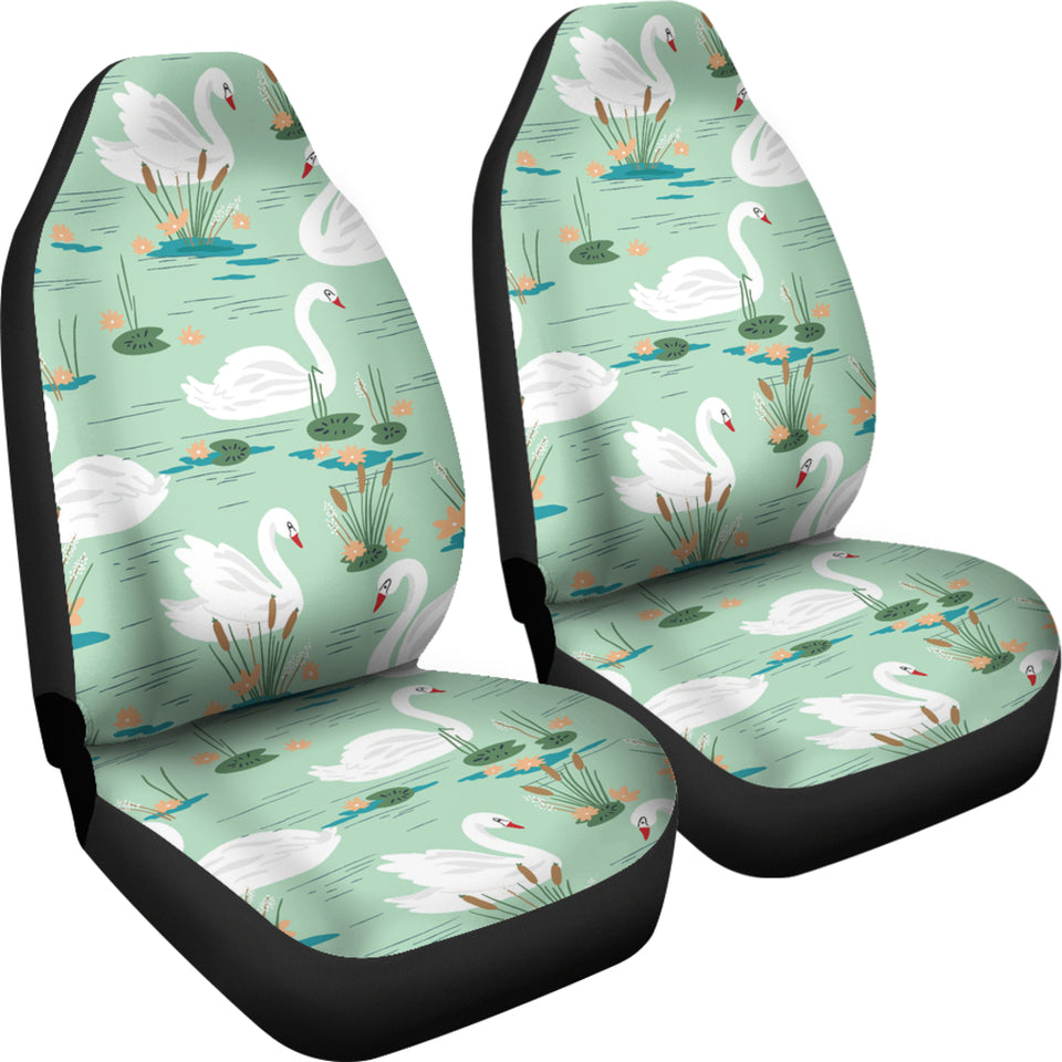 White Swan Lake Pattern  Universal Fit Car Seat Covers