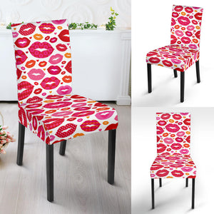 Lips Pattern Print Design 01 Dining Chair Slipcover