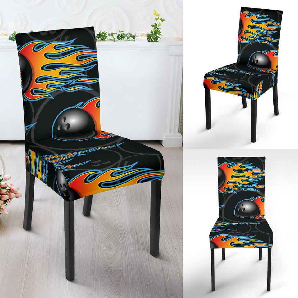 Bowling Balls Flame Pattern Dining Chair Slipcover