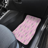 Lavender Pattern Pink Background Front And Back Car Mats