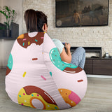 Donut Pattern Glaze Pink Background Bean Bag Cover