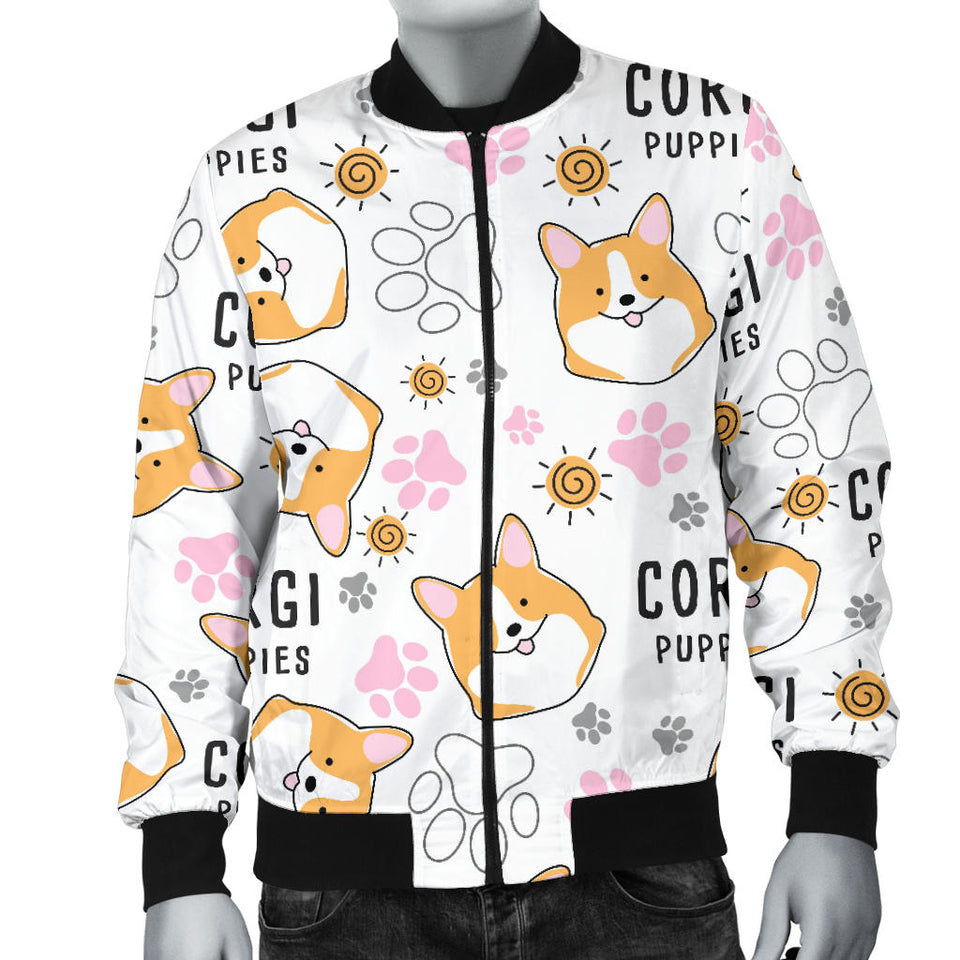 Corgi Dog Pattern Men'S Bomber Jacket