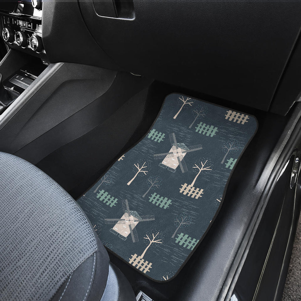 Windmill Tree Pattern Front And Back Car Mats