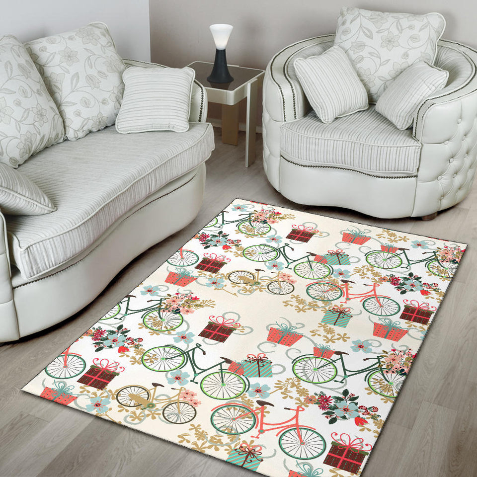 Bicycle Pattern Print Design 05 Area Rug