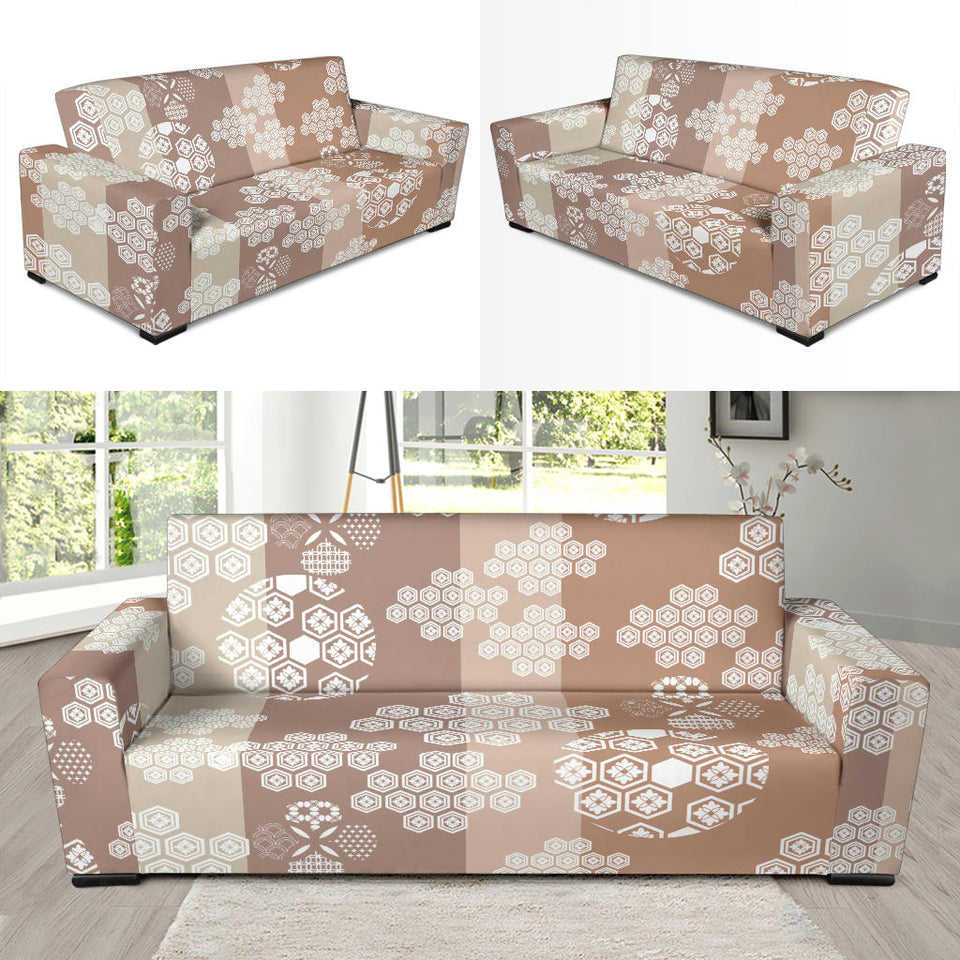 Beautiful Hexagon Japanese  Pattern Sofa Slipcover