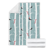 Crows Christmas Hat Scarf Premium Blanket