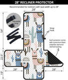 lama Alpaca cactus hand drawn pattern Recliner Cover Protector
