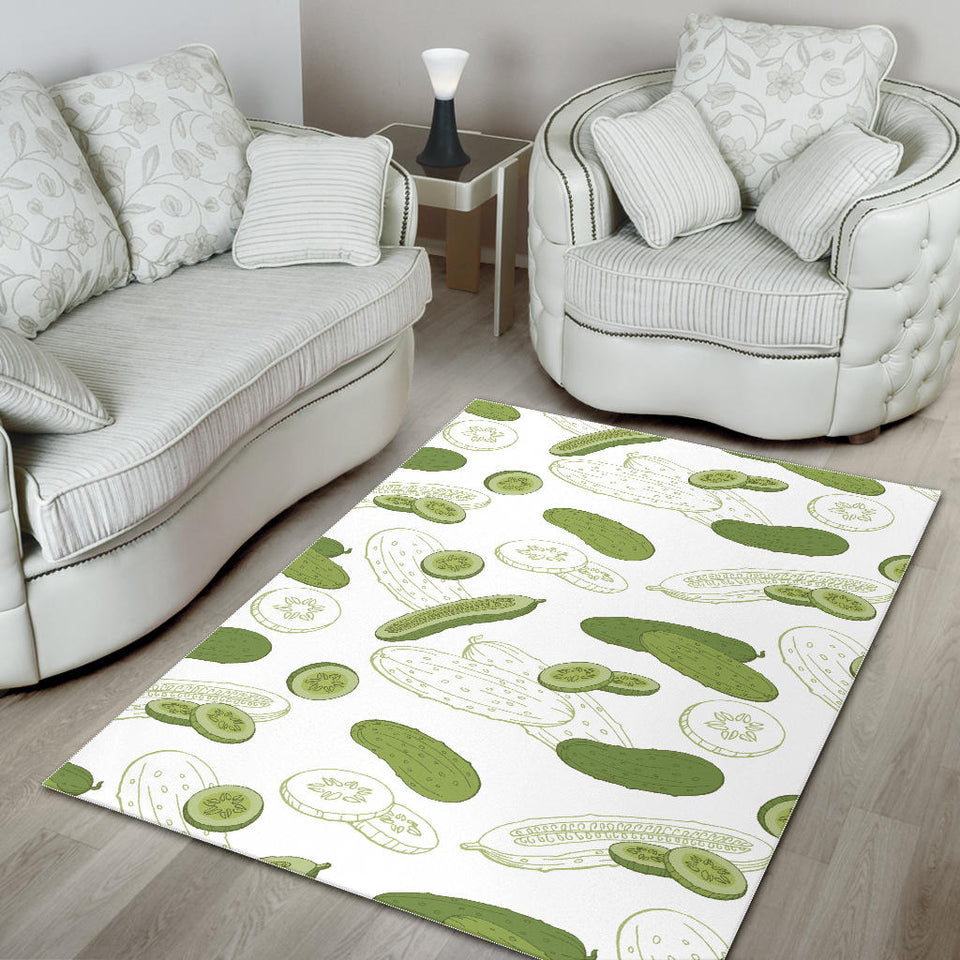 Cucumber Sketch Pattern Area Rug