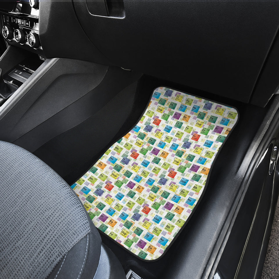 Chemistry Periodic Table Pattern Print Design 05 Front Car Mats