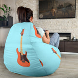 Electric Guitar Pattern Light Blue Background Bean Bag Cover