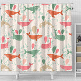 Cute Whale Pattern Shower Curtain Fulfilled In US