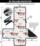 Cute dachshund bone pattern Recliner Cover Protector