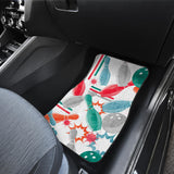 Watercolor Bowling Pattern Front And Back Car Mats
