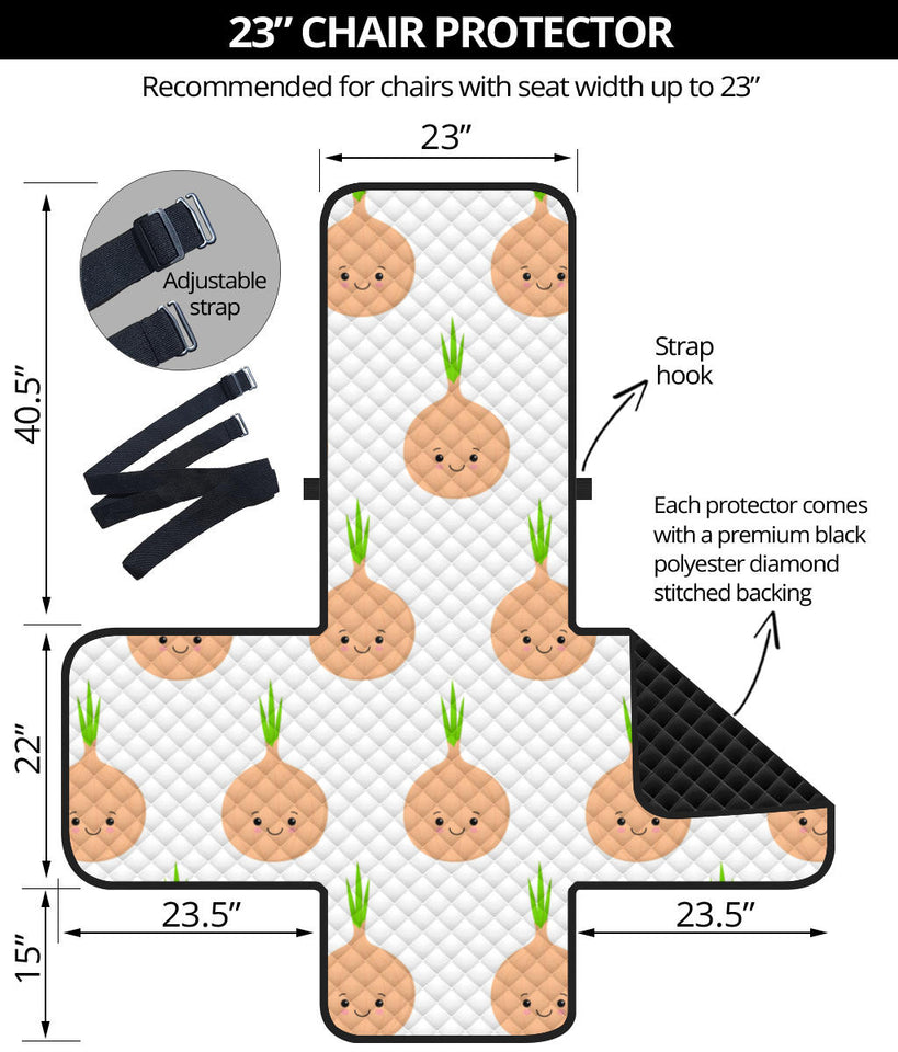cute onions smiling faces Chair Cover Protector