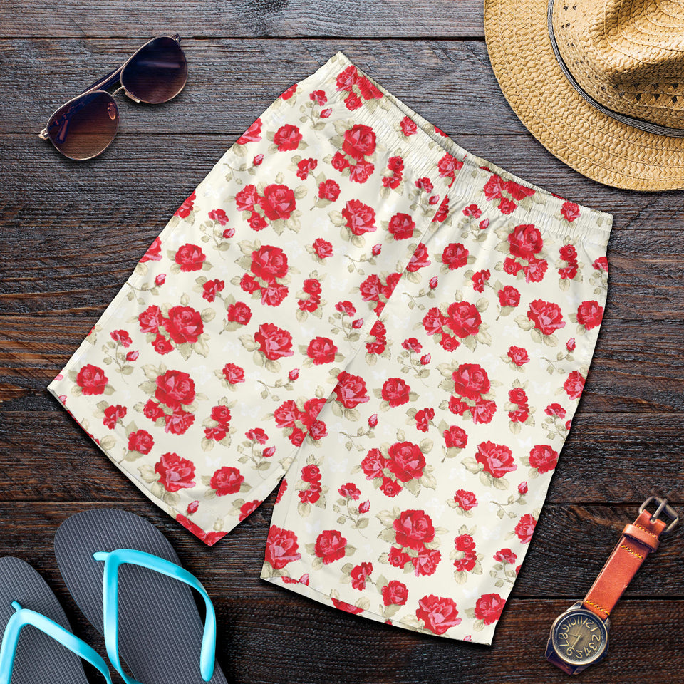 Rose Pattern Print Design 01 Men Shorts