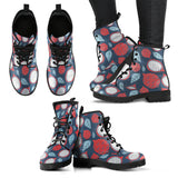 Dragon Fruits Dark Blue Background Leather Boots