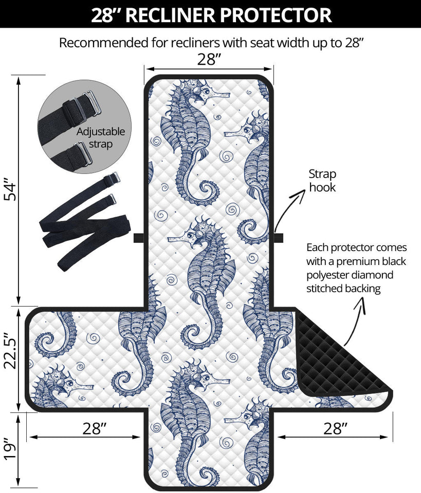 Seahorse pattern background Recliner Cover Protector