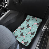Poodle Dog Green Background Front And Back Car Mats