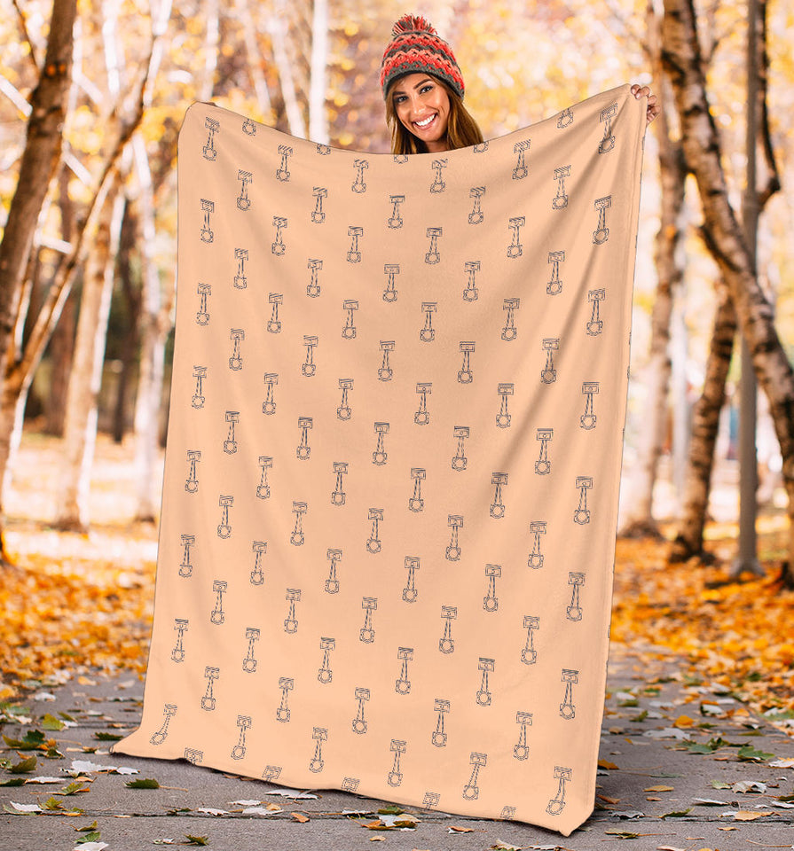 Engine Piston Cream Background Pattern Print Design 04 Premium Blanket