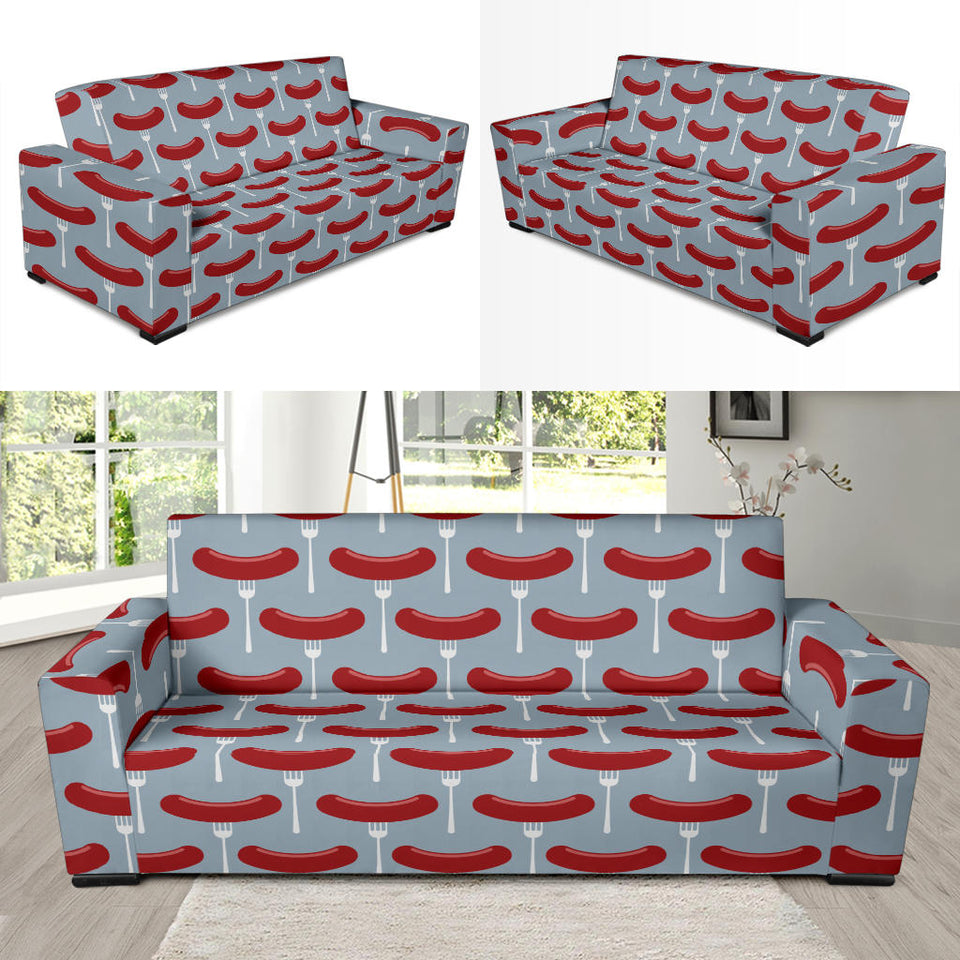 Sausage Pattern Print Design 02  Sofa Slipcover