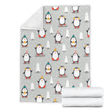 Cute Penguin Christmas Pattern Premium Blanket
