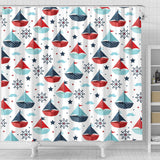 Cute Color Paper Sailboat Pattern Shower Curtain Fulfilled In US