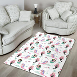 Cute Mermaid Dolphin Fish Starfish Pattern Area Rug