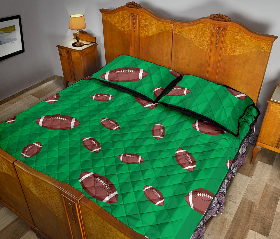 American football ball field background Quilt Bed Set