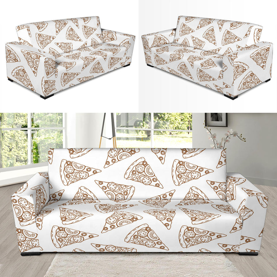 Hand Drawn Pizza Pattern Sofa Slipcover